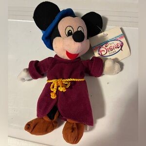 Disney Store Fantasia Sorcerer’s Apprentice Mickey Mouse Mini Bean Bag Plush